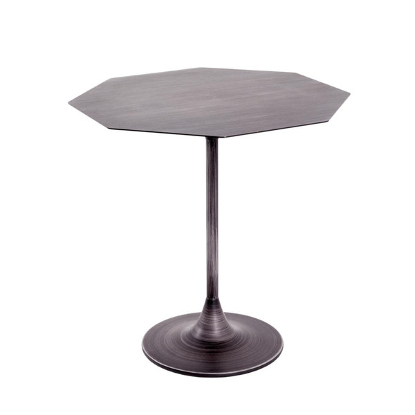 Table d'appoint structure en Acier laqué avec plateau en Métal massif laqué Noir grisonnant Noir 3S. x Home Meuble & Déco