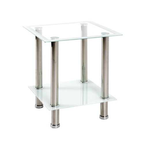 3S. x Home - Table d'appoint structure Inox poli  - Nouveautés Meuble Et Déco Design
