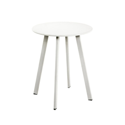 Table d'appoint structure en tube d'acier laqué blanc et plateau en métal Blanc Blanc 3S. x Home Meuble & Déco