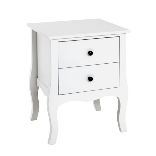 3S. x Home - table d'appoint 2 tiroirs - blanc - Table Basse Design