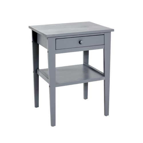 3S. x Home - Table d'appoint Gris avec 1 tiroir et plateau supplémentaire  - Meuble Et Déco Design