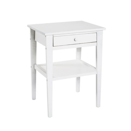 3S. x Home - table d'appoint en bois massif laqué blanc  - 3S. x Home meuble & déco