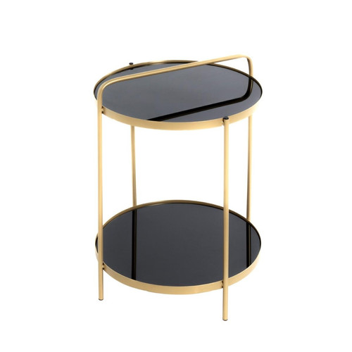 3S. x Home - table d'appoint plateaux miroir - Table d appoint noire