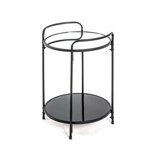 3S. x Home - Table d'appoint ronde structure en tube d'acier - 3S. x Home meuble & déco