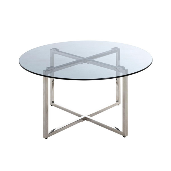 table d'appoint plateau en verre trempé teinté gris  3S. x Home