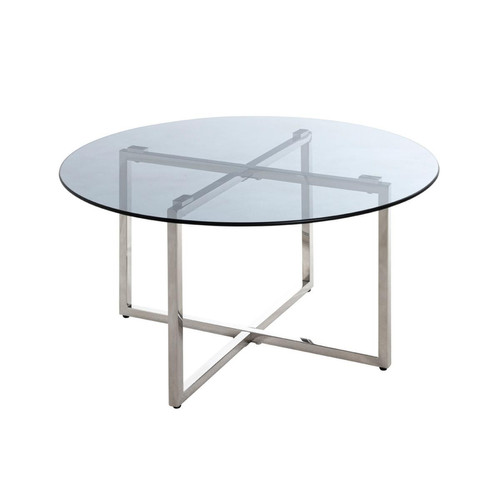 3S. x Home - table d'appoint plateau en verre trempé teinté gris  - Nouveautés