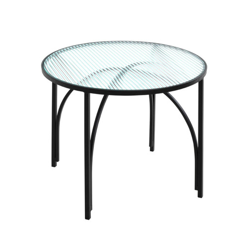 table d'appoint en verre et métal laqué  Noir 3S. x Home Meuble & Déco