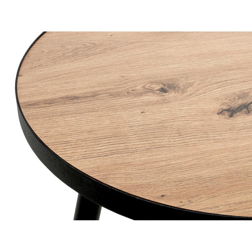 table d'appoint grand modèle en métal laqué noir décor chêne 3S. x Home