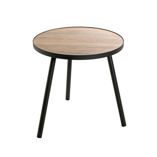 3S. x Home - Table d'appoint ronde Grand modèle Noir chêne - 3S. x Home meuble & déco