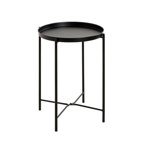 3S. x Home - Table d'appoint acier laqué noir - Nouveautés Meuble Et Déco Design