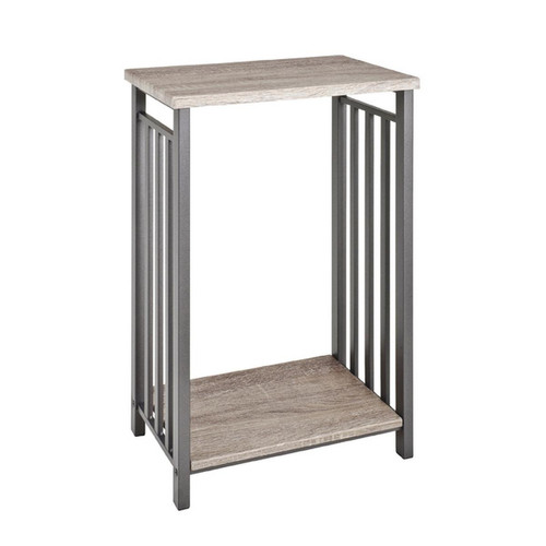 3S. x Home - Table d'appoint gris design rétro bois et métal  - Le salon