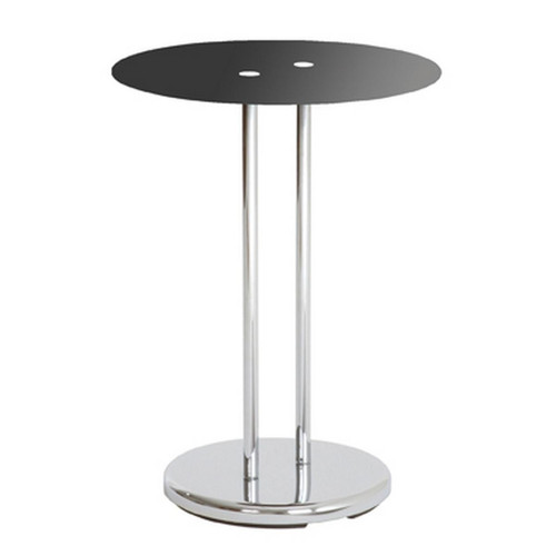3S. x Home - table d'appoint inox et verre trempé noir - Table d appoint noire