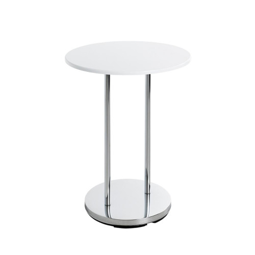 Table d'appoint ronde métal et panneau de bois  Blanc 3S. x Home Meuble & Déco