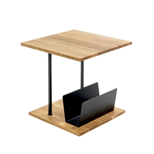3S. x Home - Table d'appoint en chène porte journeaux integré - Table Basse Design