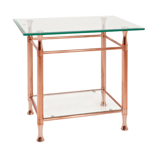 Table d'appoint acier plateau verre transparent Cuivre 3S. x Home Meuble & Déco