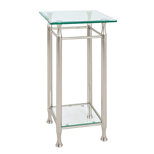 3S. x Home - Table d'appoint en acier plateau verre trempé transparent - Le salon