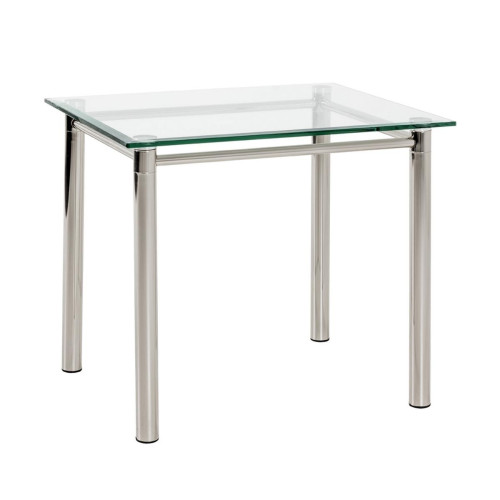 3S. x Home - Table d'appoint acier chromé poli plateau en verre trempé  - Nouveautés Meuble Et Déco Design