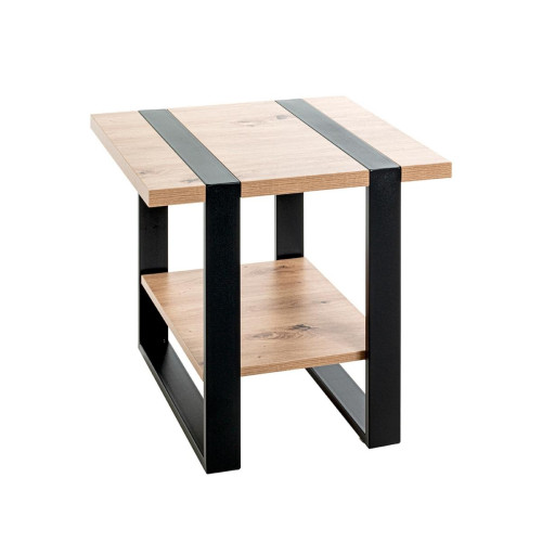 3S. x Home - Table d'appoint avec plateaux décor chène - Table d appoint noire