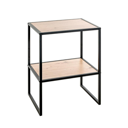 3S. x Home - Table d'appoint avec double plateau décor chène  - Table Basse Design