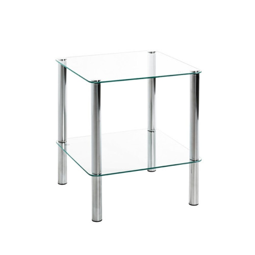 3S. x Home - Table d'appoint avec double plateau verre transparent - Table Basse Design