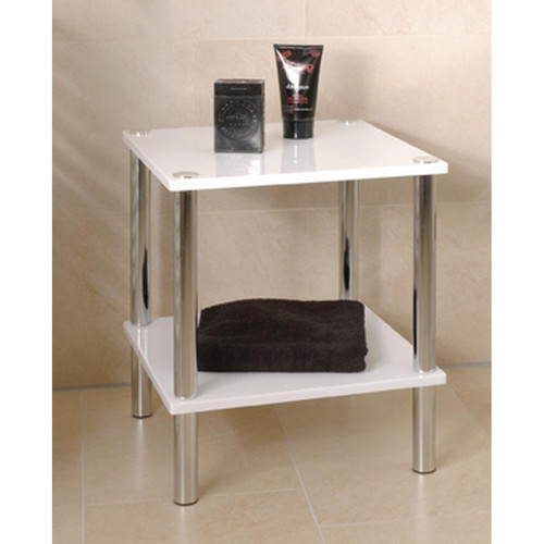 3S. x Home - Table d'appoint blanc double plateau - Table Basse Design
