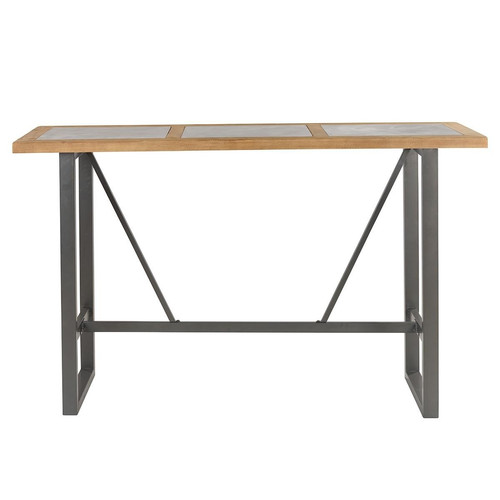 3S. x Home - Table de bar en bois Naturel - Table basse blanche design