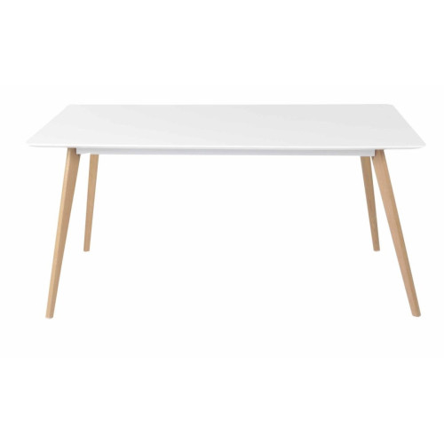3S. x Home - Table de repas GM blanche plaqué bois Téodora - Table basse blanche design