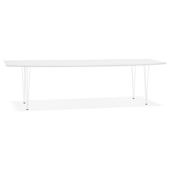 Table De Salle à Manger Blanche Design DIAMANTO Style Industriel   Blanc 3S. x Home Meuble & Déco