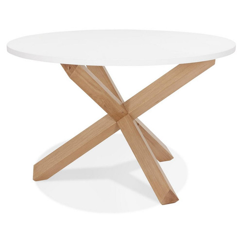 3S. x Home - Table De Salle à Manger Blanche Design LIV Style Scandinave  - Table basse blanche design