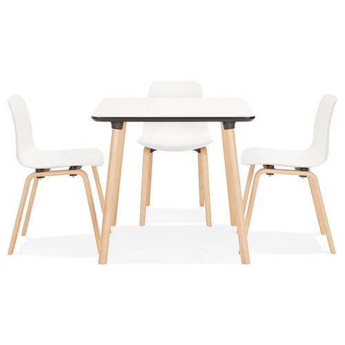 Table De Salle à Manger Blanche Design SHIKO  Blanc 3S. x Home Meuble & Déco