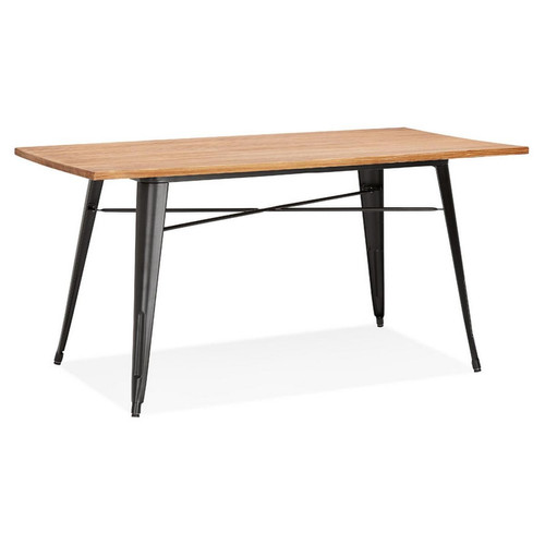 3S. x Home - Table De Salle à Manger Marron Design SONIA Style Industriel  - Table
