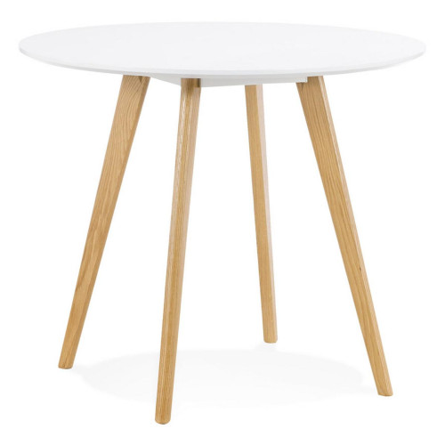 3S. x Home - Table De Salle à Manger Blanche Design SPACO Style Scandinave  - Table basse blanche design