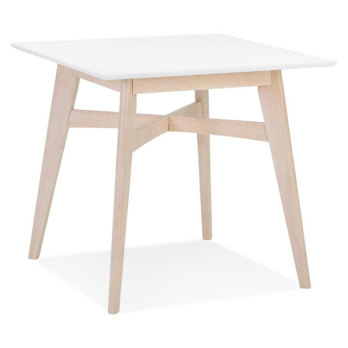 3S. x Home - Table De Salle à Manger Blanche Design STEFFIE Style Scandinave  - Table basse blanche design