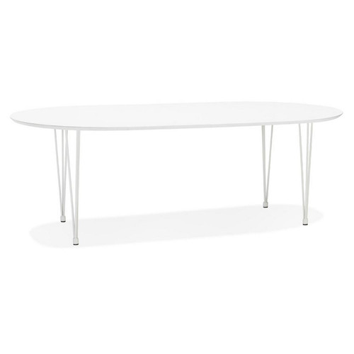 3S. x Home - Table De Salle à Manger Blanche Design VASTA  - Table basse blanche design