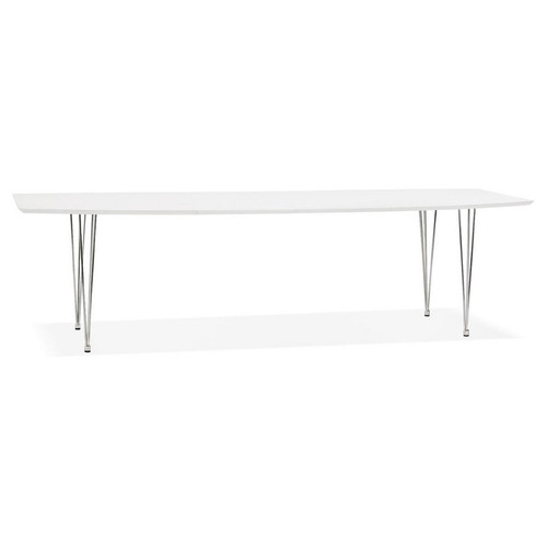 3S. x Home - Table de salle à manger Blanche design DIAMANTO Style industriel  - Table