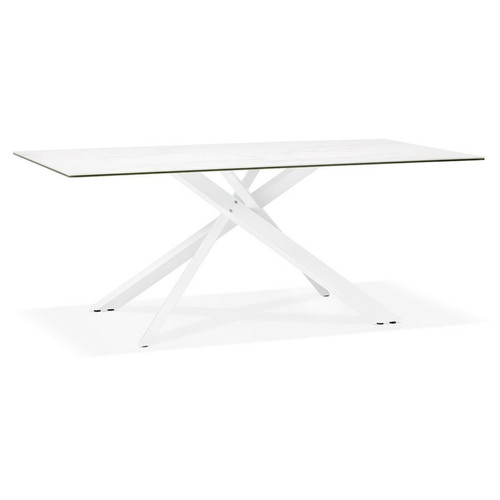 3S. x Home - Table de salle à manger Blanche design VIEDMA  - Table