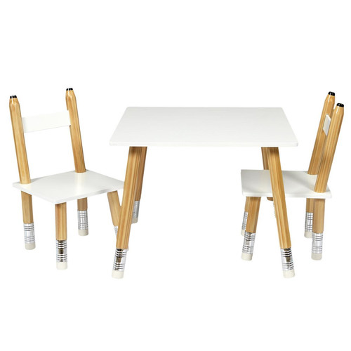 Table Et 2 Chaises Crayon Blanc 3S. x Home Meuble & Déco