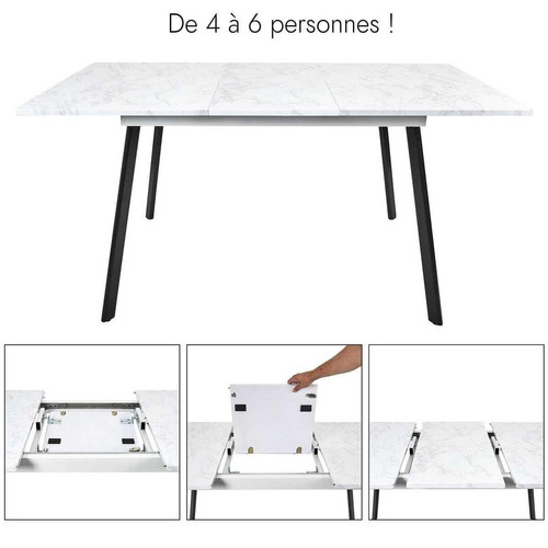 Table Extensible Imitation Marbre  Table extensible