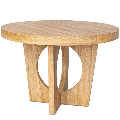 3S. x Home - Table ronde extensible KALIPSO Chêne Clair - Table