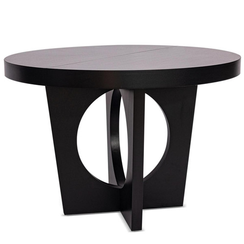 3S. x Home - Table ronde extensible KALIPSO Noir - Le salon