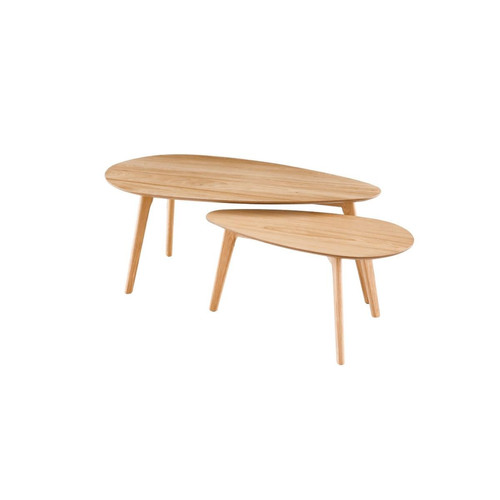 3S. x Home - Tables Basses Gigognes Effet Naturel BLOOM - Table Basse Design