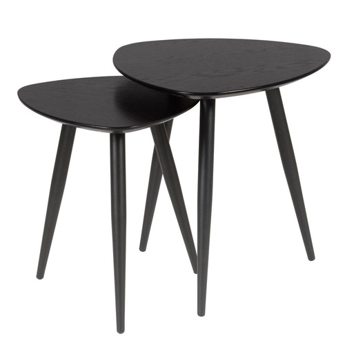 3S. x Home - Tables d'Appoint Gigognes Noir NEO - Table Basse Design