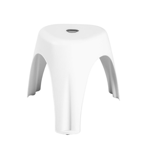 Tabouret empilable rond en PVC teint dans la masse Blanc Blanc 3S. x Home Meuble & Déco