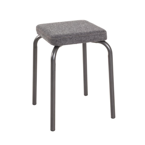 3S. x Home - Tabouret empilable assise tissu gris - Meuble Et Déco Design