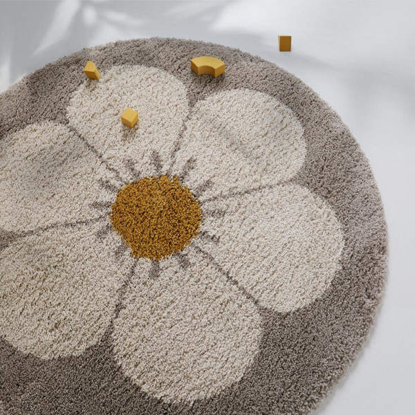 TAPIS BOHEMIAN ROND BEIGE DAISY 3S. x Home