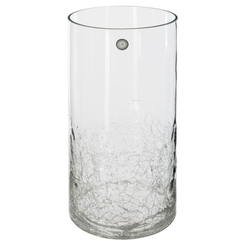 Vase cylindrique verre craquelé transparent H30  3S. x Home Meuble & Déco