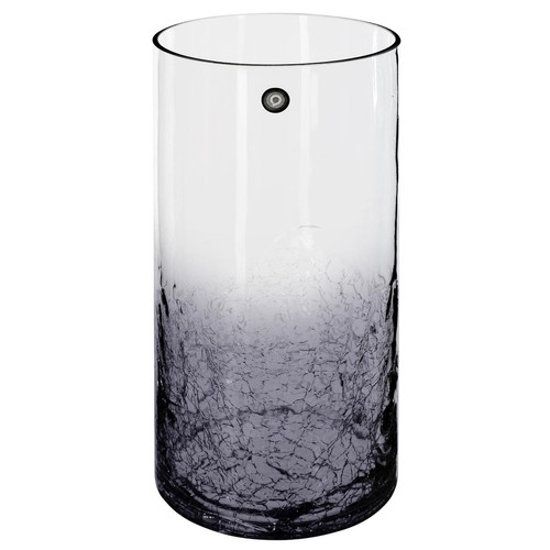 Vase cylindrique verre craquelé fumée H30  3S. x Home Meuble & Déco