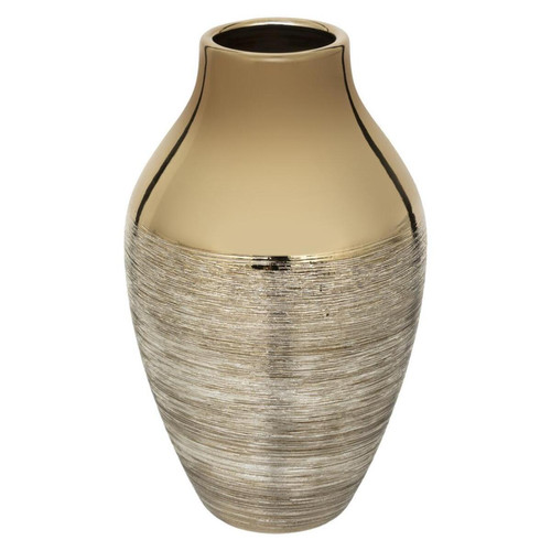 3S. x Home - Vase doré en céramique H26cm - Vase