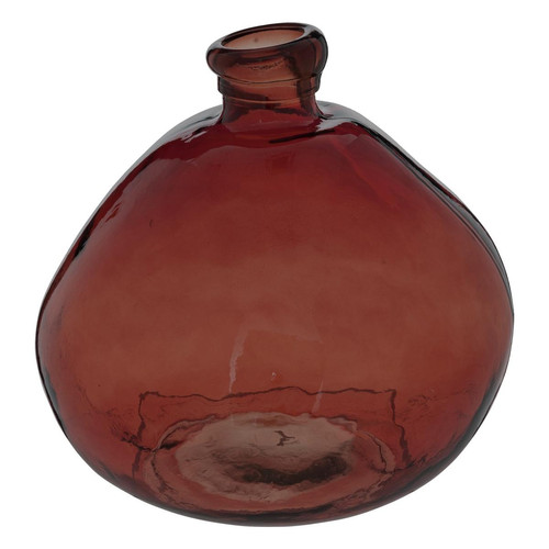 3S. x Home - Vase rond en verre recyclé rouge - Vase Design