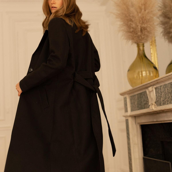 Manteau long MAXI noir Manteau femme